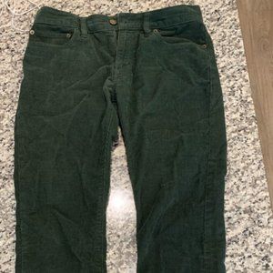 J.Crew 484 Slim Corduroy Pants Green 30x30